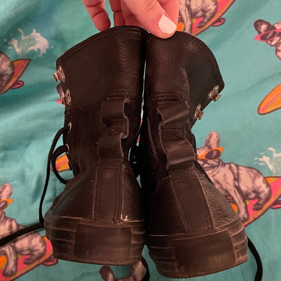 Black Suede High Top Converse All Stars - Picture 8 of 9